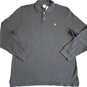 Brooks Brothers Performance Polo XXL Gray Cotton - Like New - long sleeve